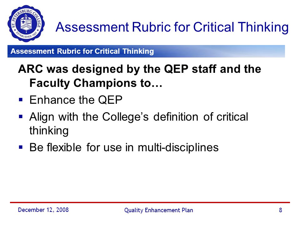 assessing critical thinking in community colleges